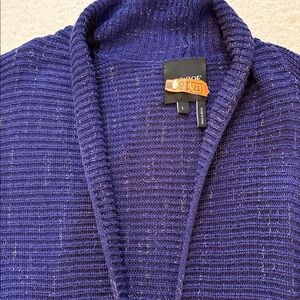 Nic& Zoe Purple/White Cardigan EUC (L)